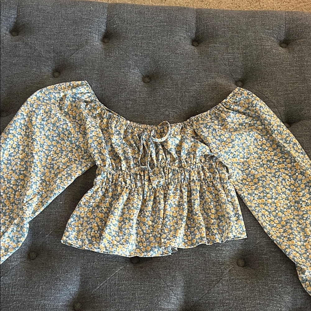 Shein Floral Off-Shoulder Blouse